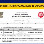 Railway RPF Constable New Exam Date 2025 Out For CBT-Check Official Notice