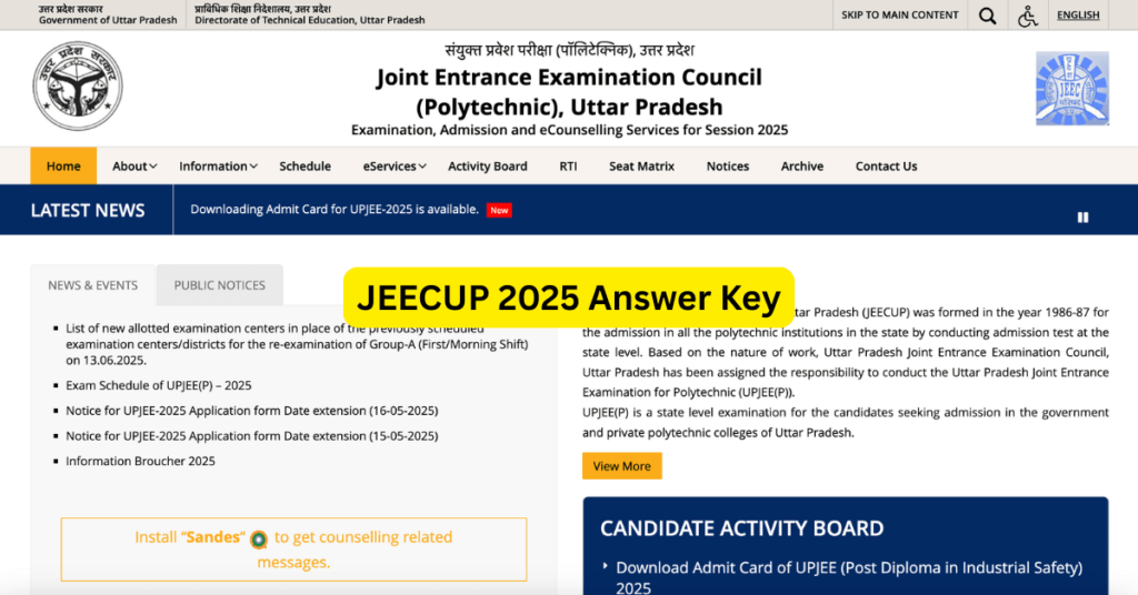 JEECUP 2025 Answer Key